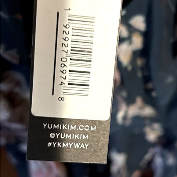 YUMI KIM Reese navy Floral Mini Ruffle dress bell sleeve Large NWT - Picture 13 of 15